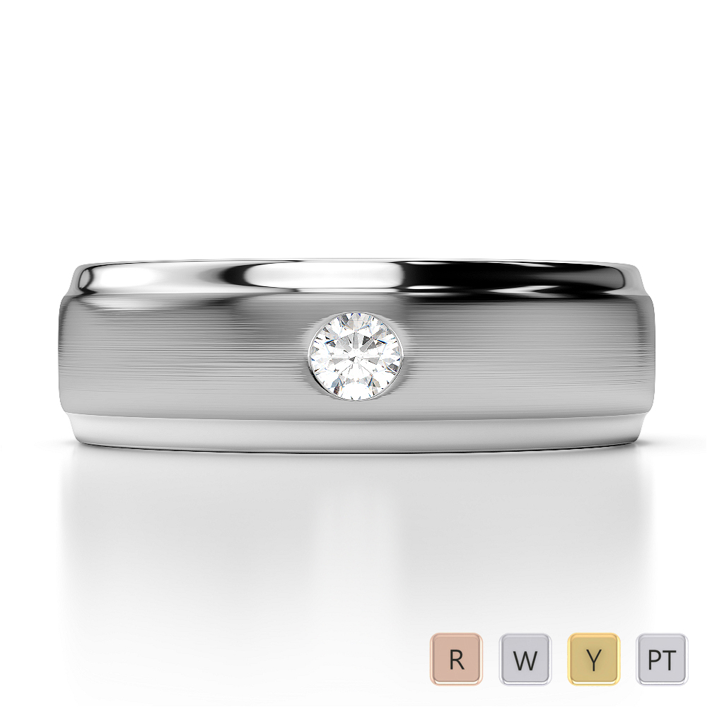 Gold / Platinum Diamond Mens Band AGDR-1312