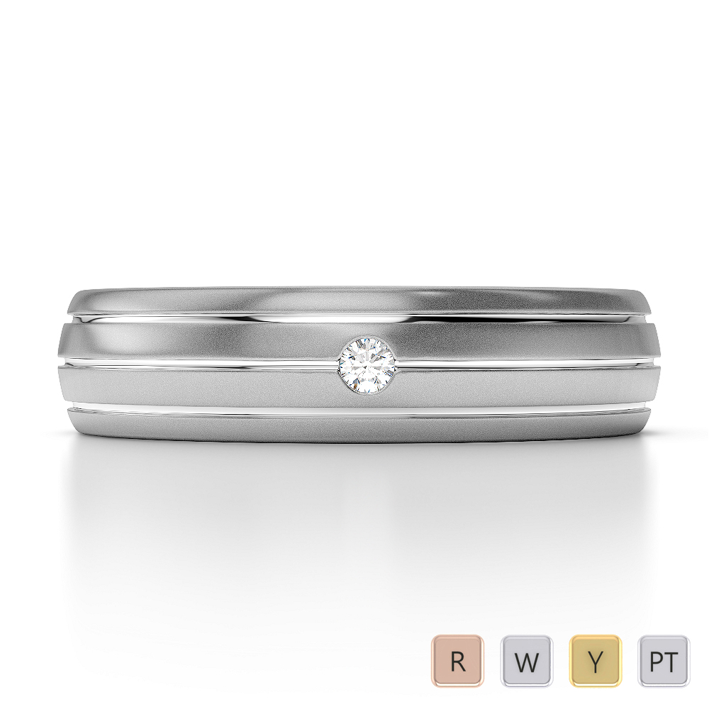 Gold / Platinum Diamond Mens Band AGDR-1313