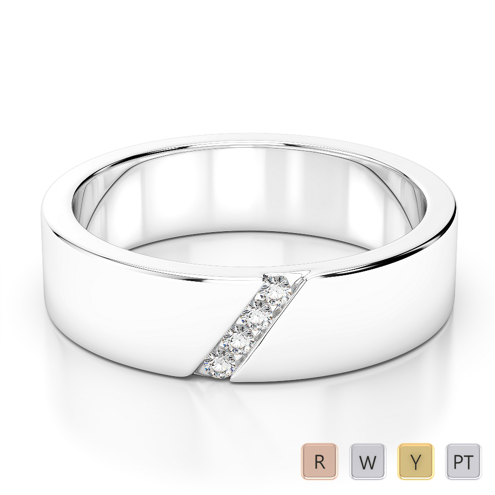 Gold / Platinum Diamond Mens Band AGDR-1314