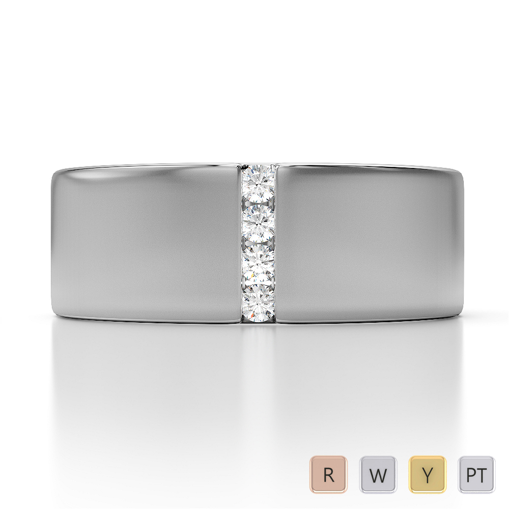 Gold / Platinum Diamond Mens Band AGDR-1316