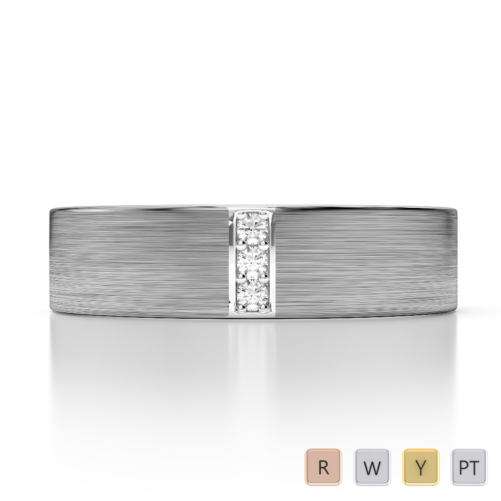 Gold / Platinum Diamond Mens Band AGDR-1317