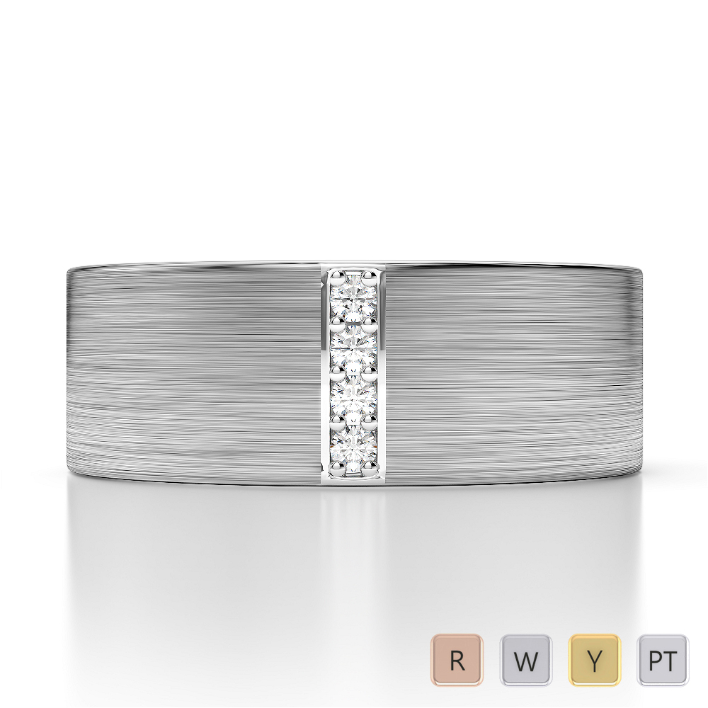 Gold / Platinum Diamond Mens Band AGDR-1318