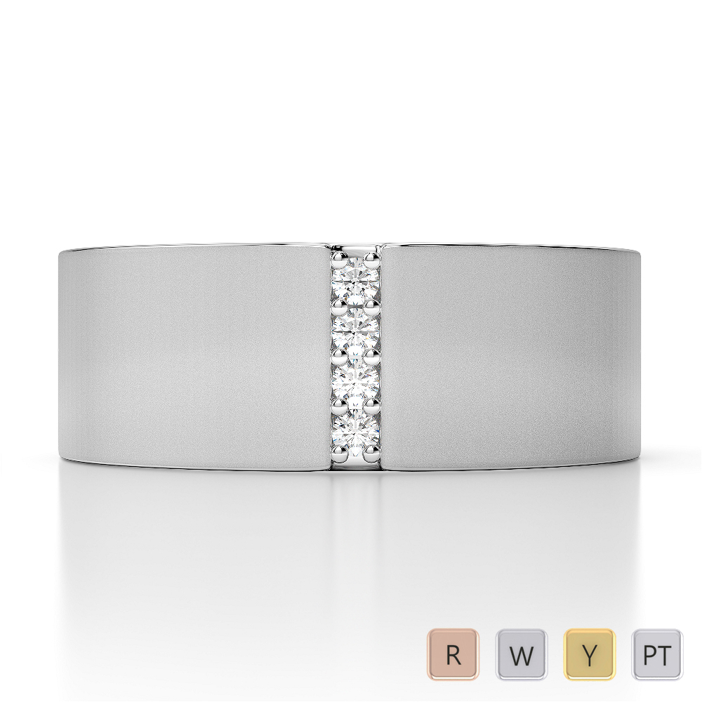 Gold / Platinum Diamond Mens Band AGDR-1320
