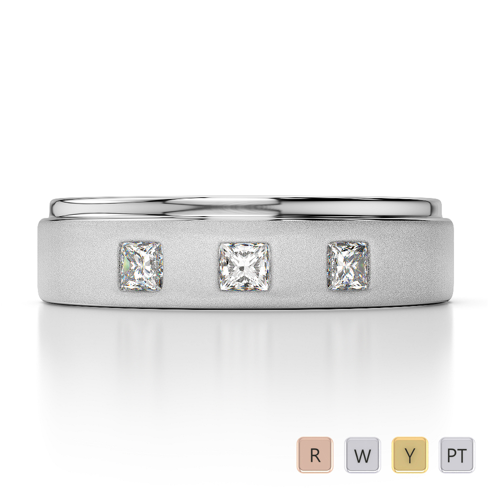 Gold / Platinum Diamond Mens Band AGDR-1321
