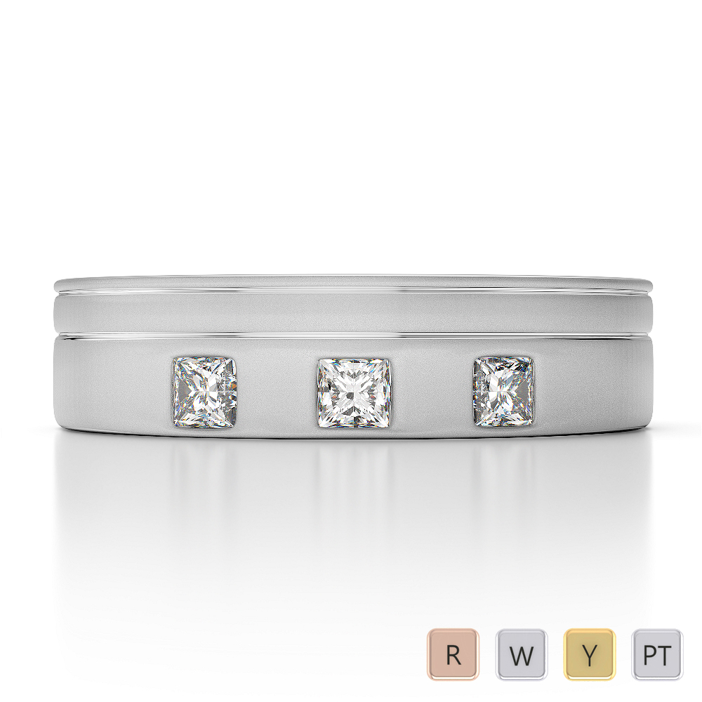 Gold / Platinum Diamond Mens Band AGDR-1323