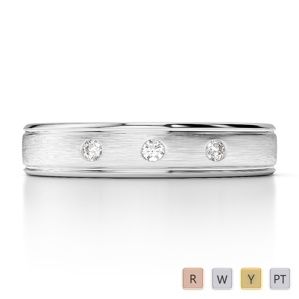 Gold / Platinum Diamond Mens Band AGDR-1325