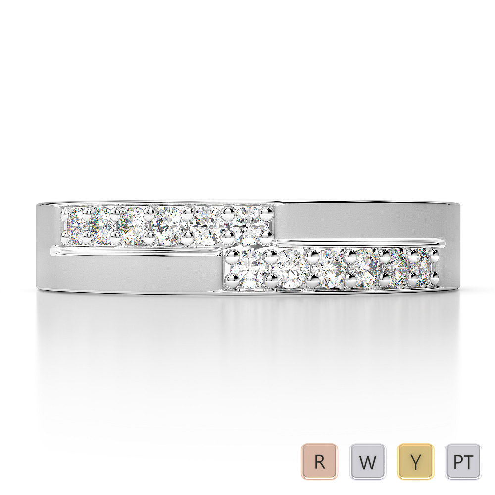 Gold / Platinum Diamond Mens Band AGDR-1326