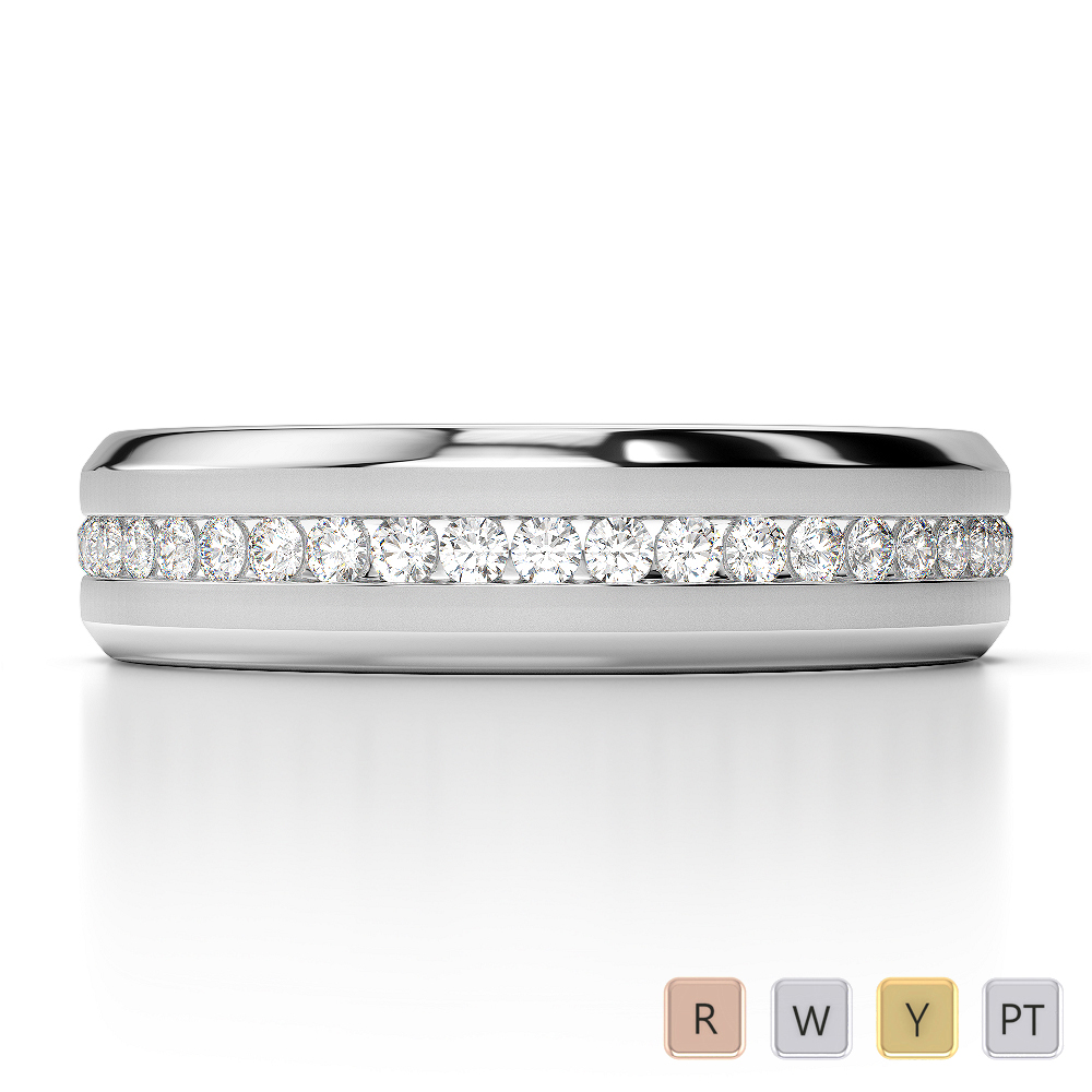 Gold / Platinum Diamond Mens Band AGDR-1327