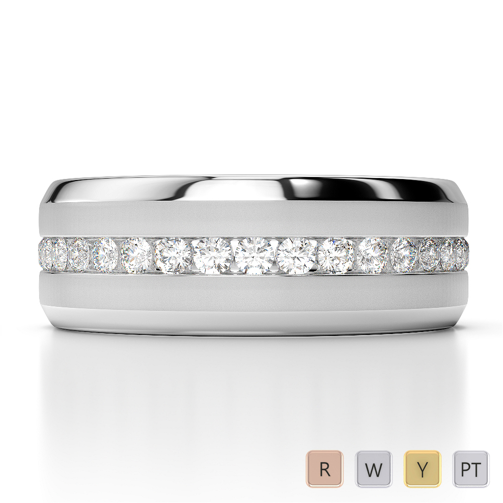 Gold / Platinum Diamond Mens Band AGDR-1328