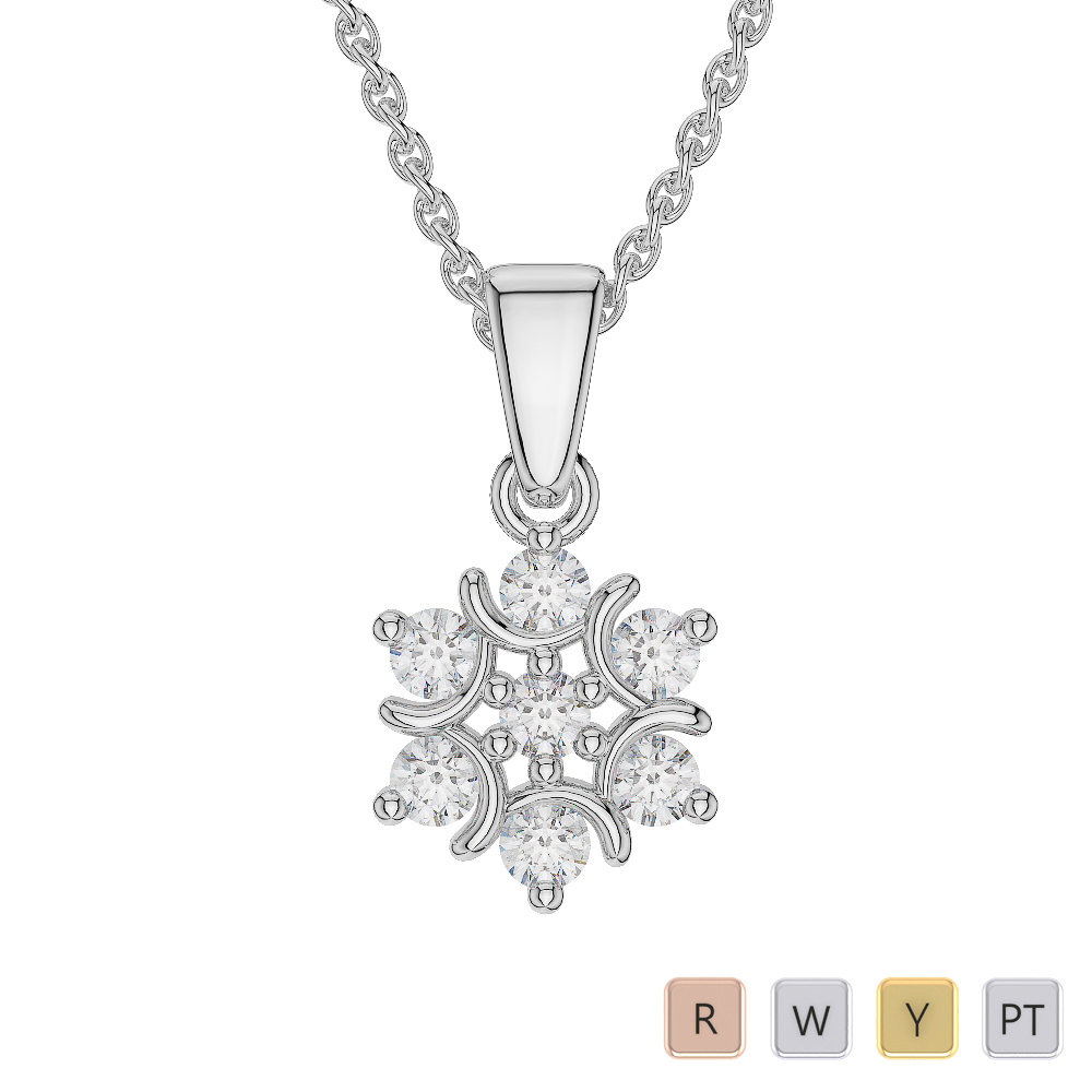 Gold / Platinum Diamond Cluster Necklace AGDNC-1017