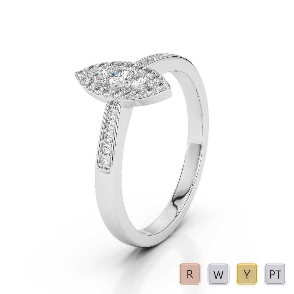 Gold / Platinum Round Cut Diamond Engagement Ring AGDR-1161