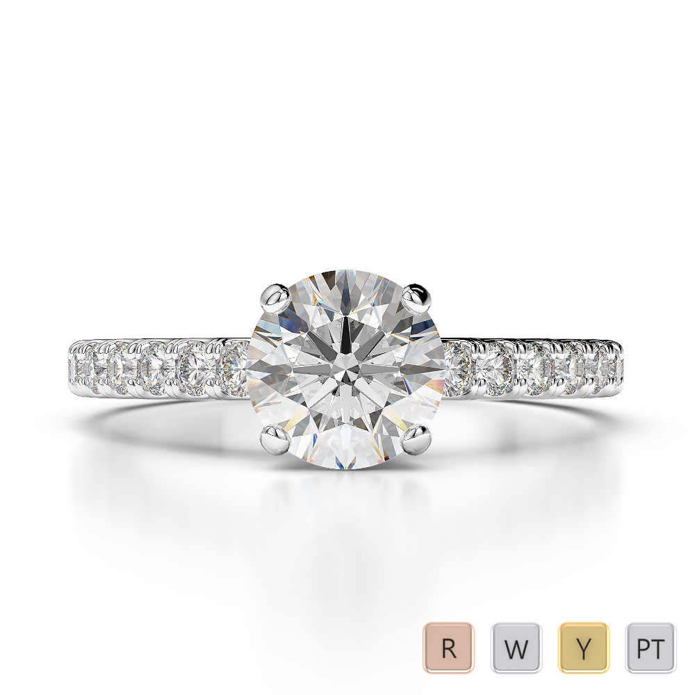 Gold / Platinum Diamond Engagement Ring AGDR-1201
