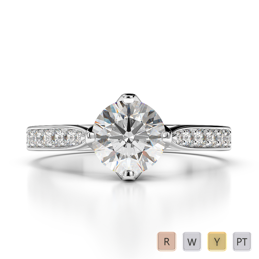 Gold / Platinum Diamond Engagement Ring AGDR-1204