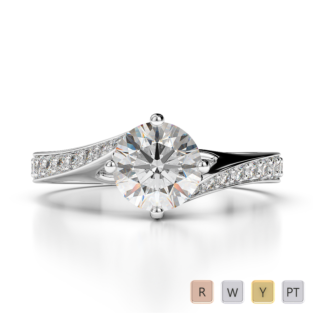 Gold / Platinum Diamond Engagement Ring AGDR-1207