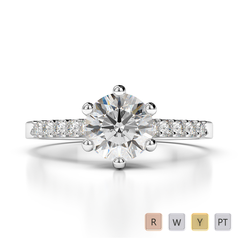Gold / Platinum Diamond Engagement Ring AGDR-1208