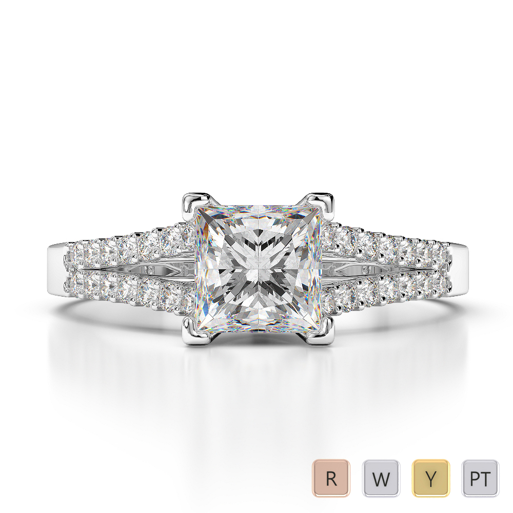 Gold / Platinum Diamond Engagement Ring AGDR-1211