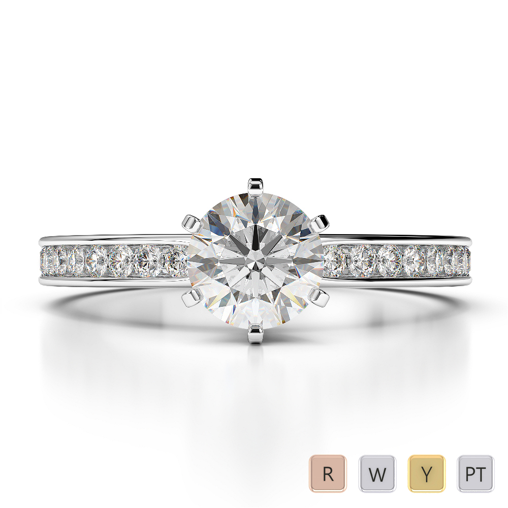Gold / Platinum Diamond Engagement Ring AGDR-1214