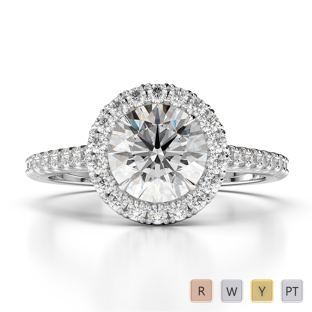 Gold / Platinum Diamond Engagement Ring AGDR-1215