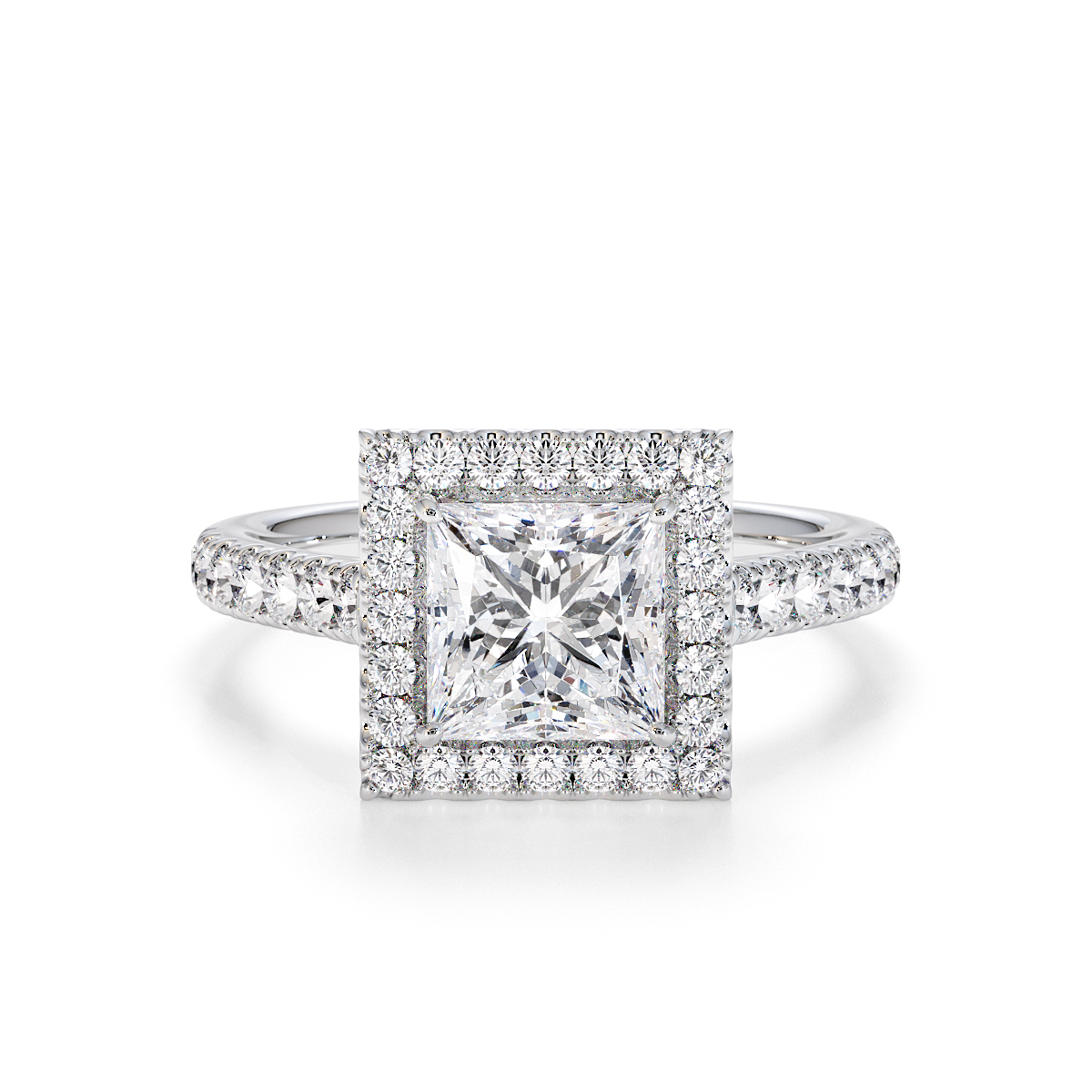 Princes Lab Diamond Engagement Ring Gold / Platinum
