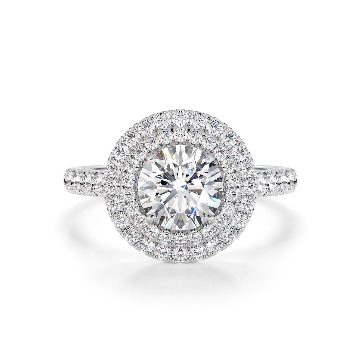 Round Lab Diamond Engagement Ring Gold / Platinum