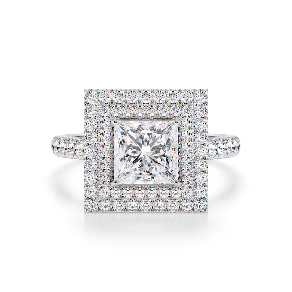 Princess Lab Diamond Engagement Ring Gold / Platinum
