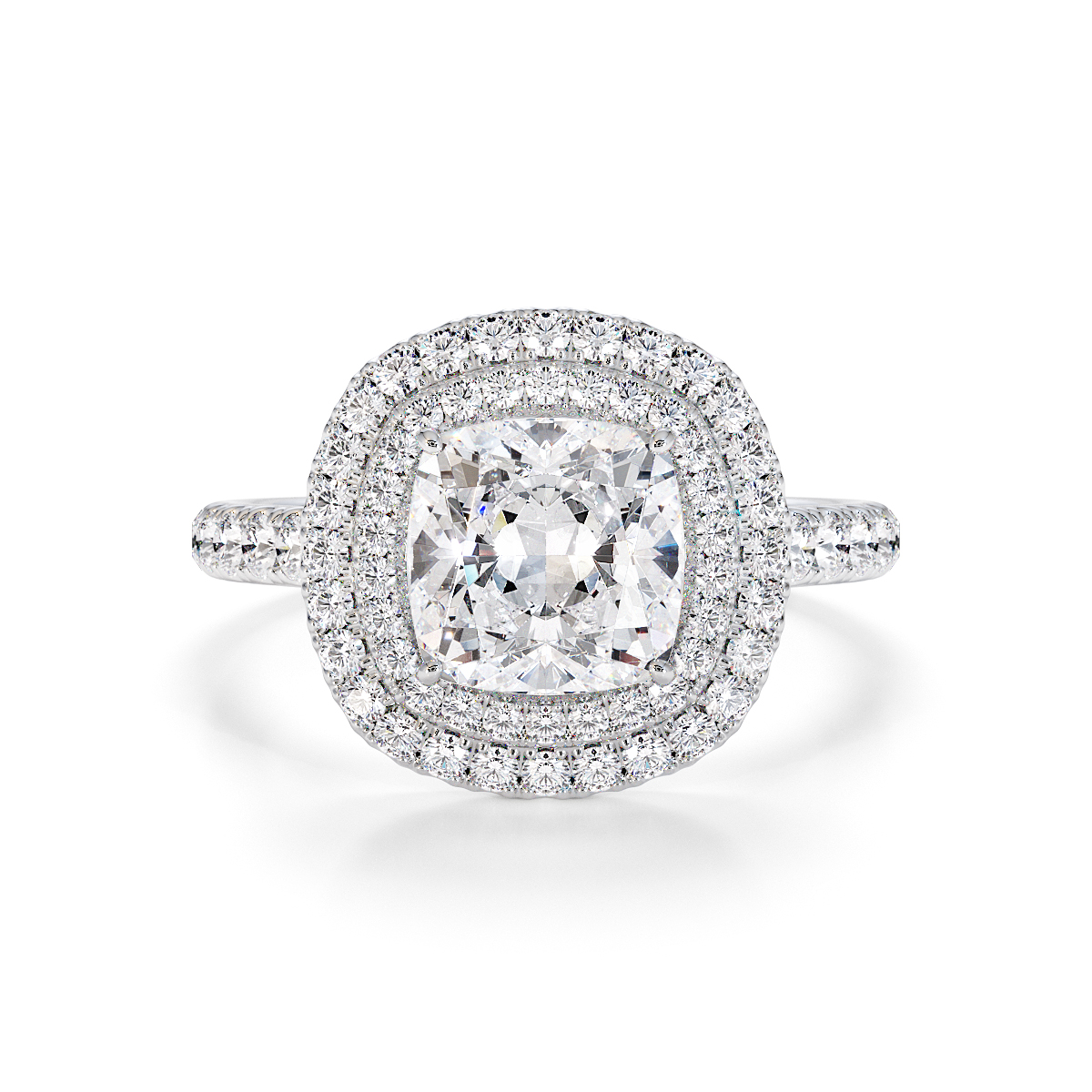 Cushion Lab Diamond Engagement Ring Gold / Platinum