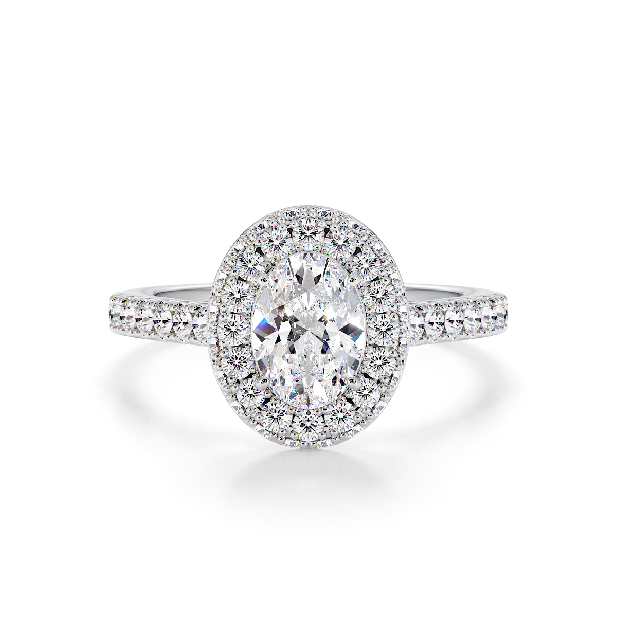 Oval Lab Diamond Engagement Ring Gold / Platinum