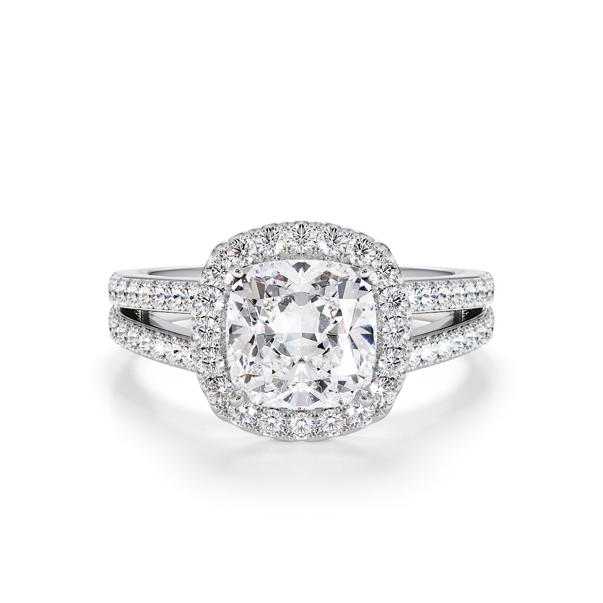Cushion Lab Diamond Engagement Ring Gold / Platinum