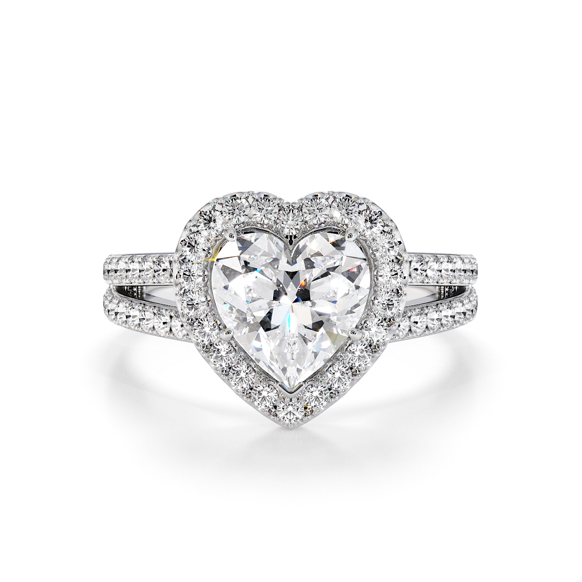 Heart Lab Diamond Engagement Ring Gold / Platinum