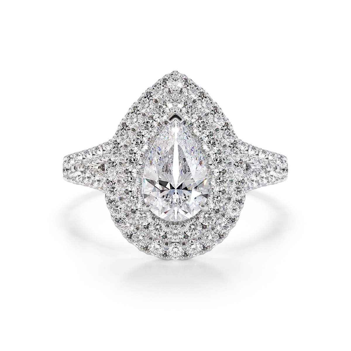 Pear Lab Diamond Engagement Ring Gold / Platinum