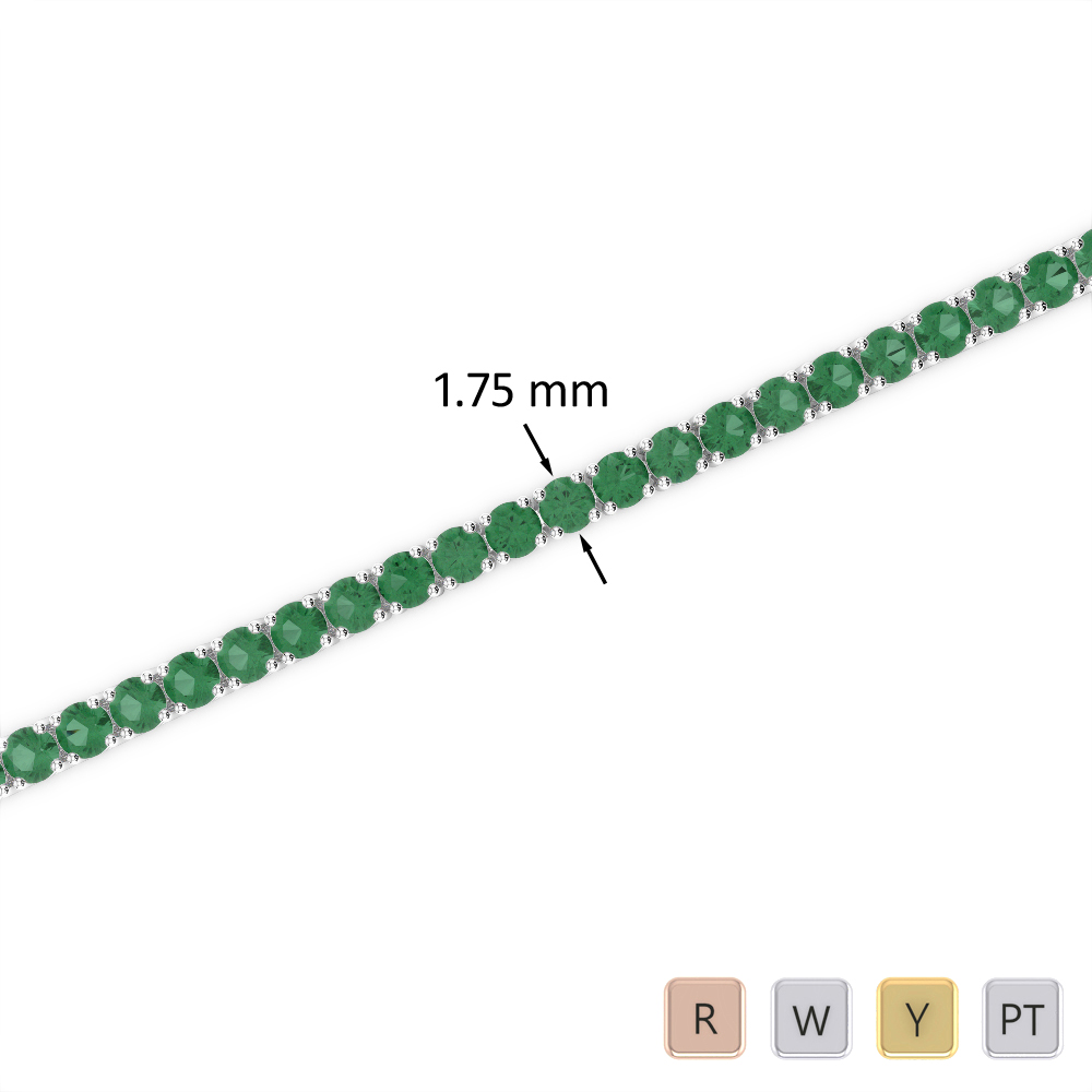 2 Ct Emerald Bracelet in Gold/Platinum AGBRL-1002