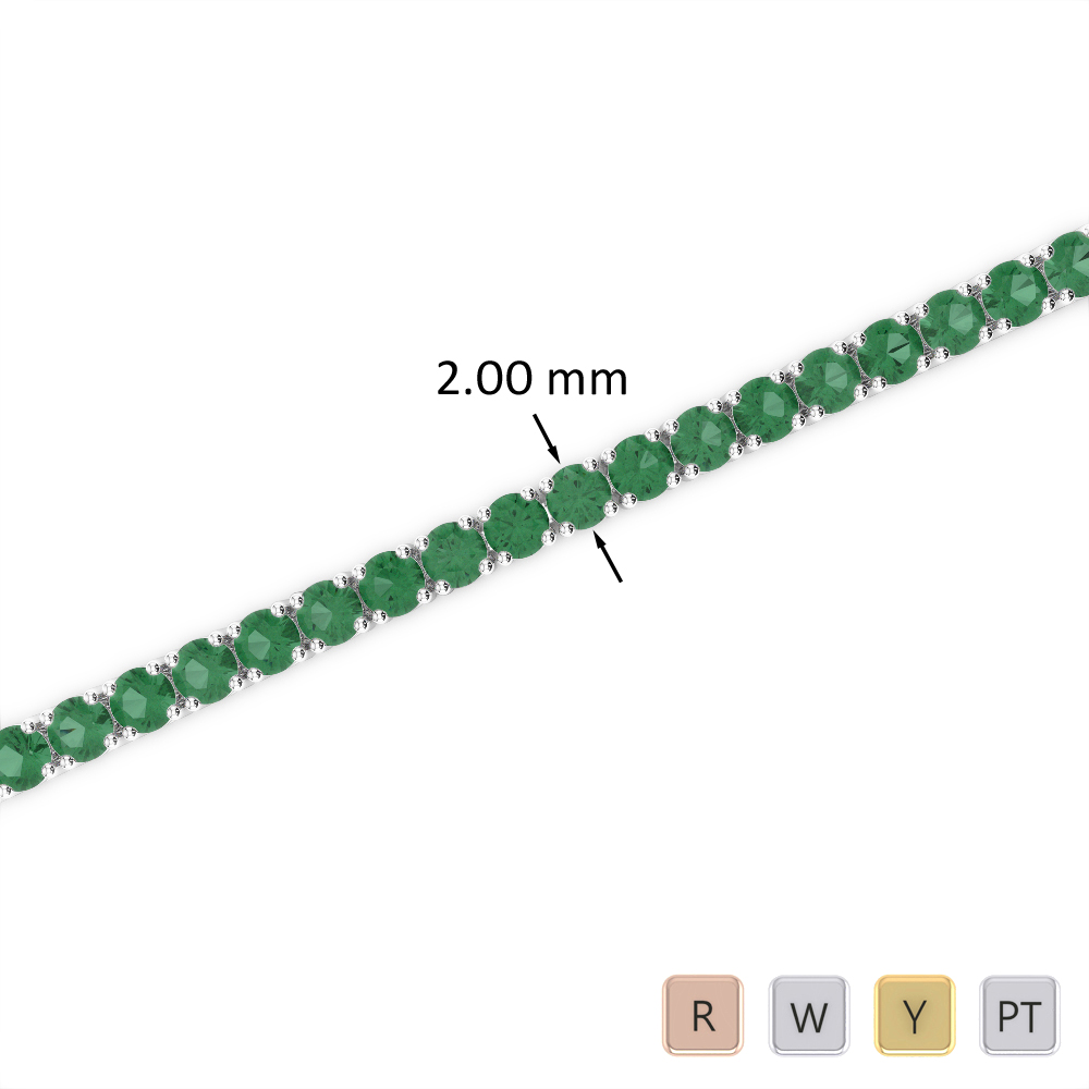 3 Ct Emerald Bracelet in Gold/Platinum AGBRL-1003