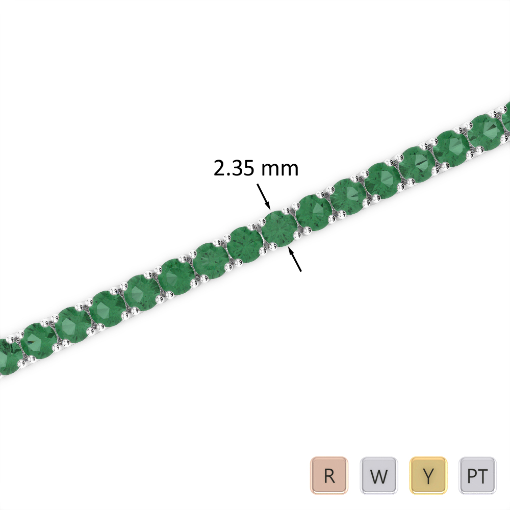 3 Ct Emerald Bracelet in Gold/Platinum AGBRL-1005