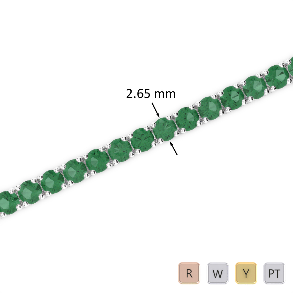 6 Ct Emerald Bracelet in Gold/Platinum AGBRL-1007