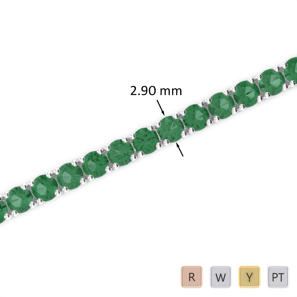7 Ct Emerald Bracelet in Gold/Platinum AGBRL-1008