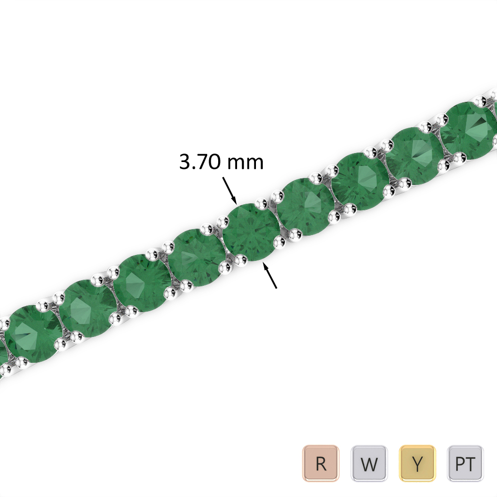 15 Ct Emerald Bracelet in Gold/Platinum AGBRL-1010