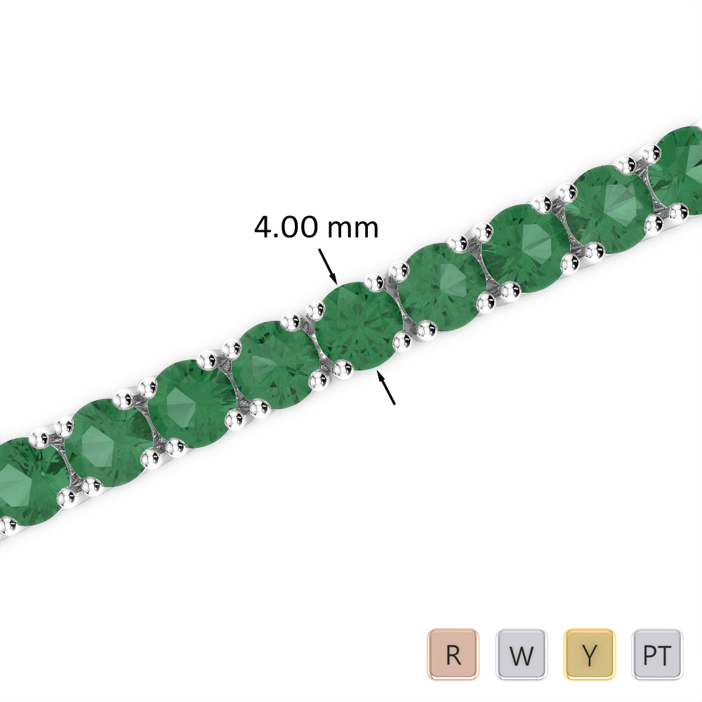 16 Ct Emerald Bracelet in Gold/Platinum AGBRL-1011