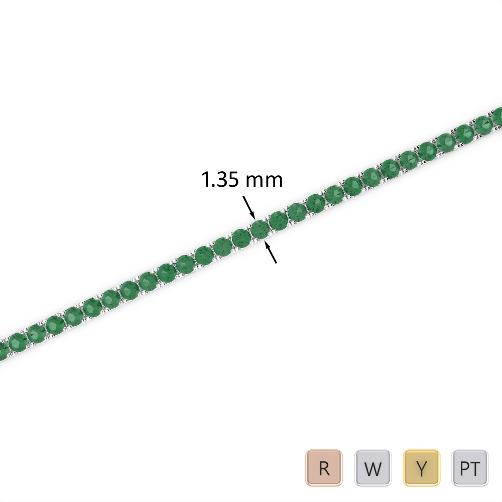 2 Ct Emerald Bracelet in Gold/Platinum AGBRL-1012
