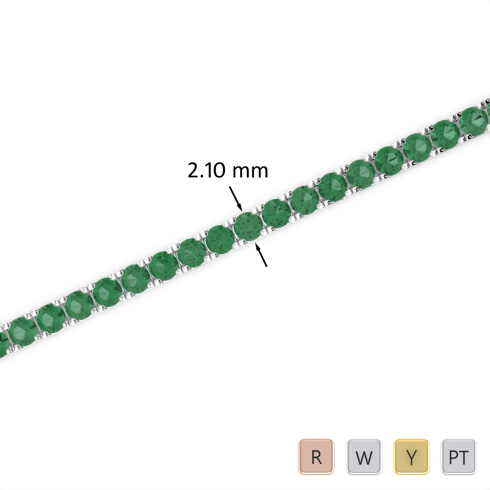 3 Ct Emerald Bracelet in Gold/Platinum AGBRL-1014