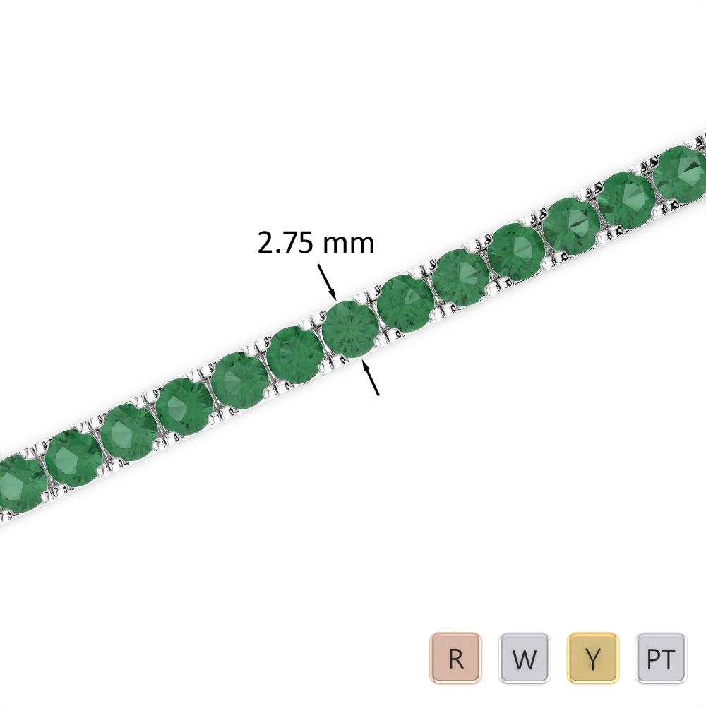 7 Ct Emerald Bracelet in Gold/Platinum AGBRL-1018