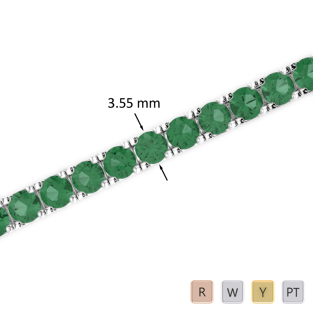 11 Ct Emerald Bracelet in Gold/Platinum AGBRL-1020