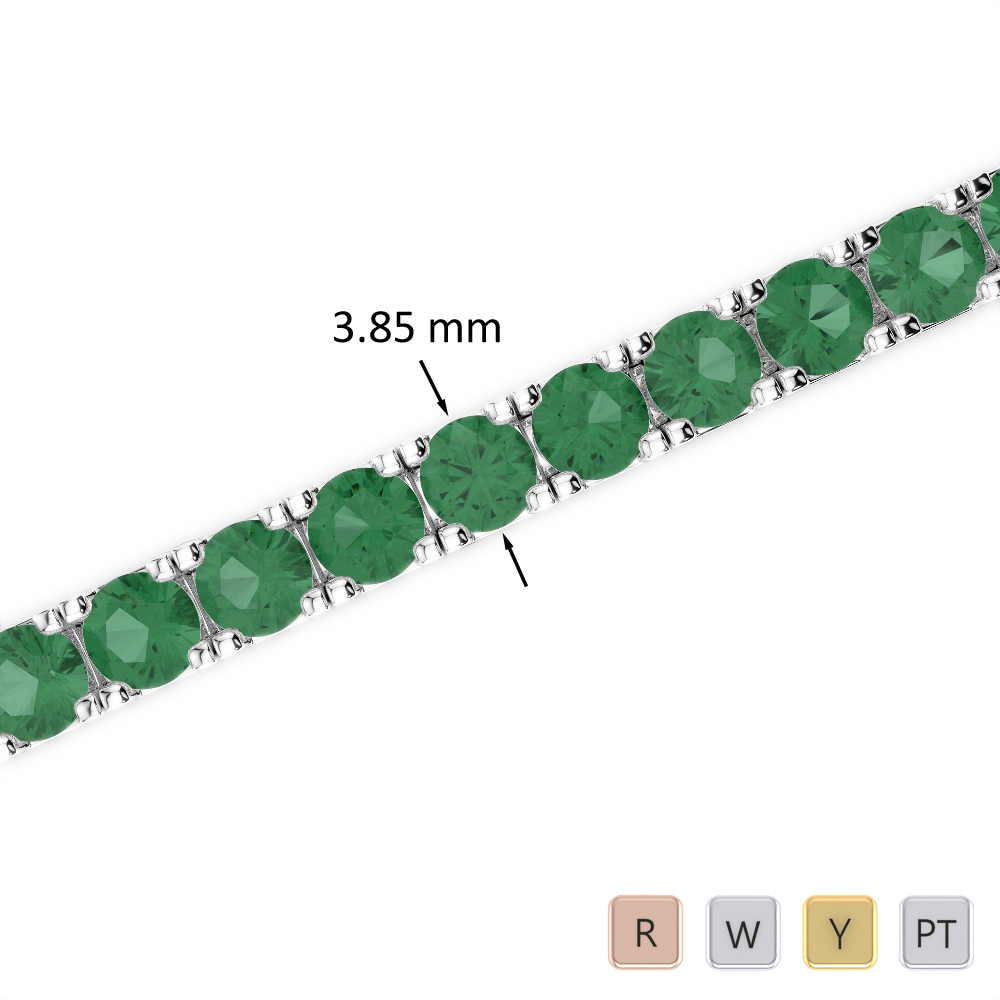 14 Ct Emerald Bracelet in Gold/Platinum AGBRL-1021