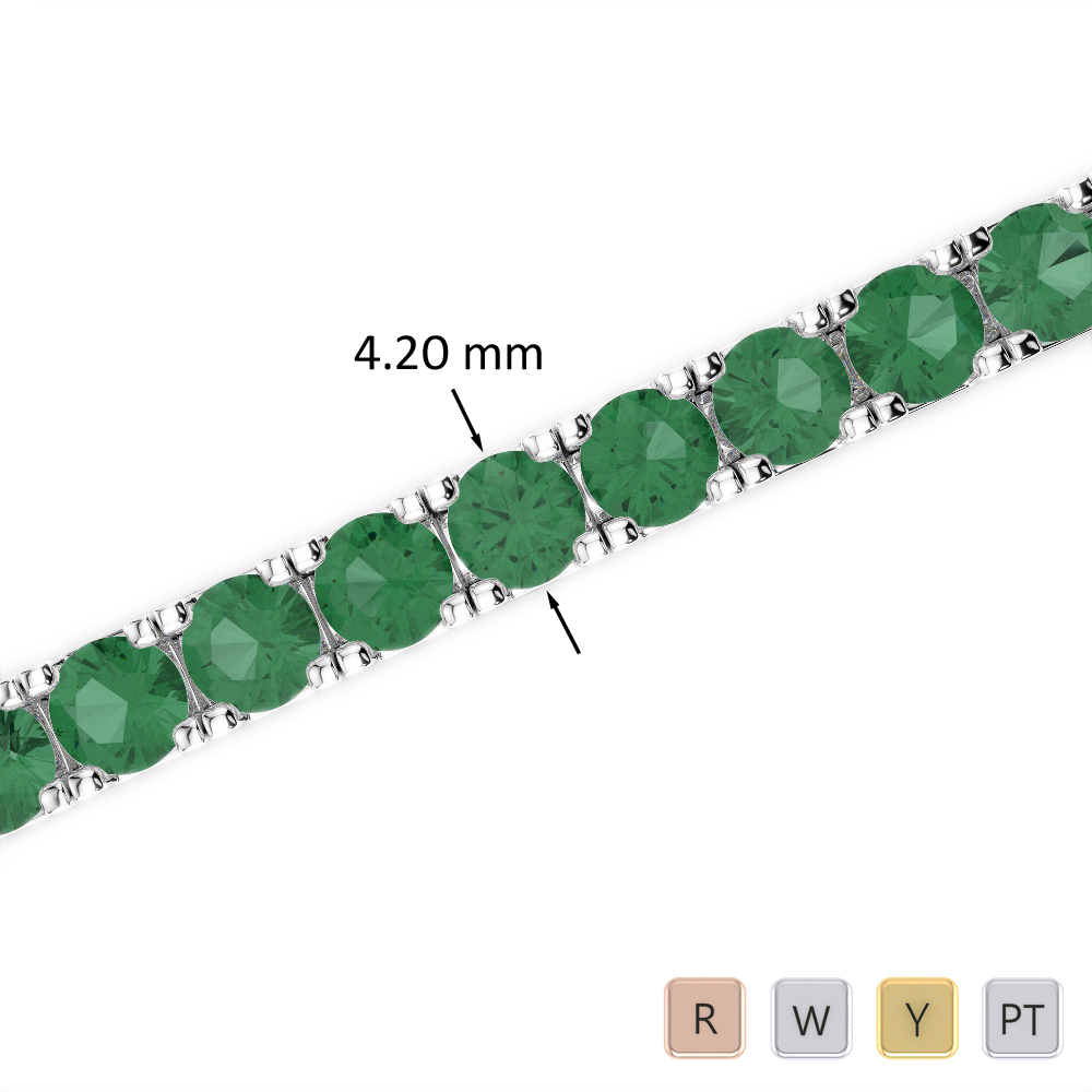 15 Ct Emerald Bracelet in Gold/Platinum AGBRL-1022