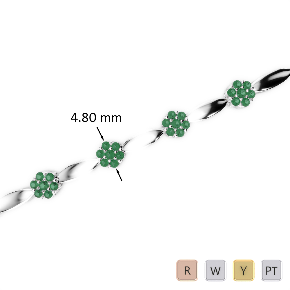 1 Ct Emerald Bracelet in Gold/Platinum AGBRL-1029