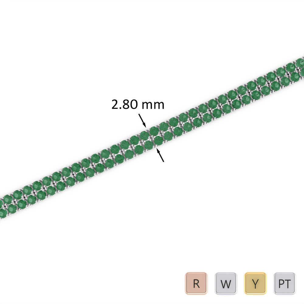 4 Ct Emerald Bracelet in Gold/Platinum AGBRL-1030