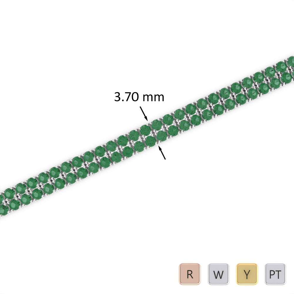 4 Ct Emerald Bracelet in Gold/Platinum AGBRL-1031