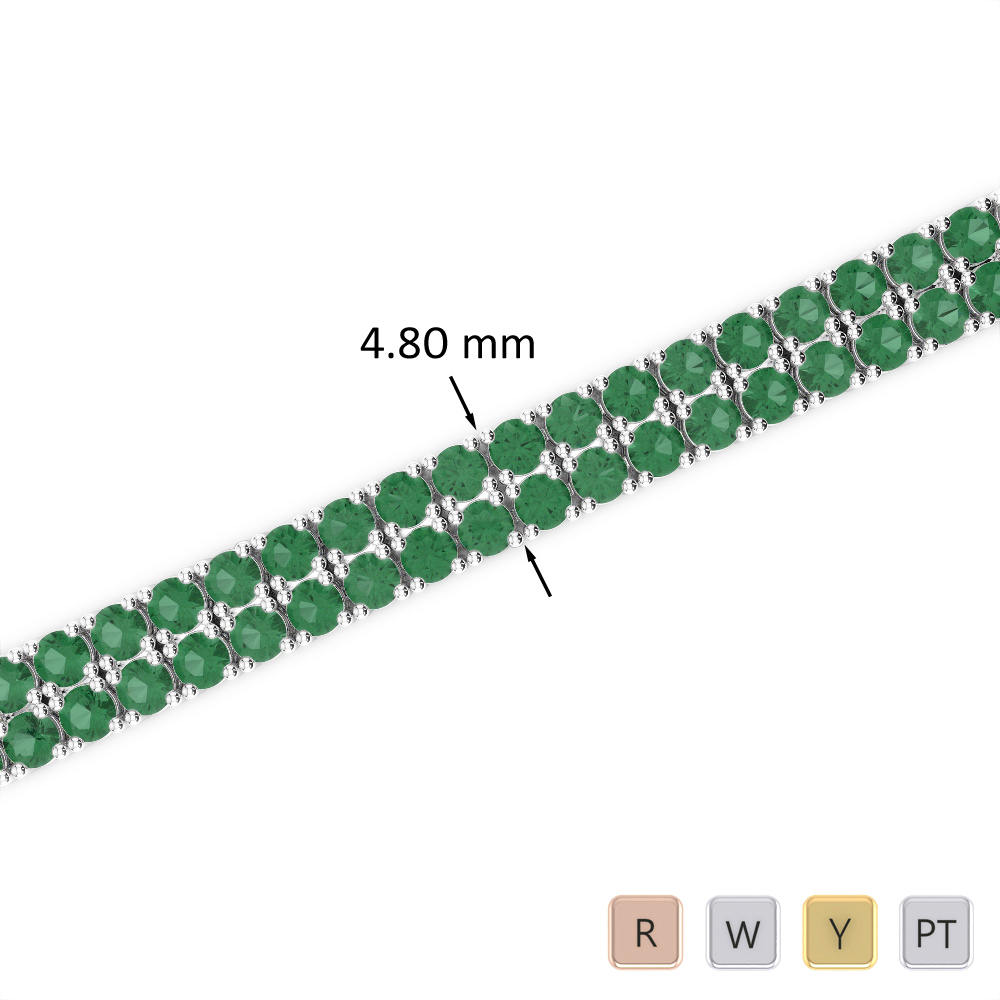 7 Ct Emerald Bracelet in Gold/Platinum AGBRL-1033