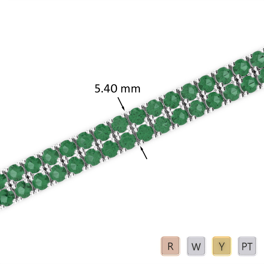 11 Ct Emerald Bracelet in Gold/Platinum AGBRL-1035