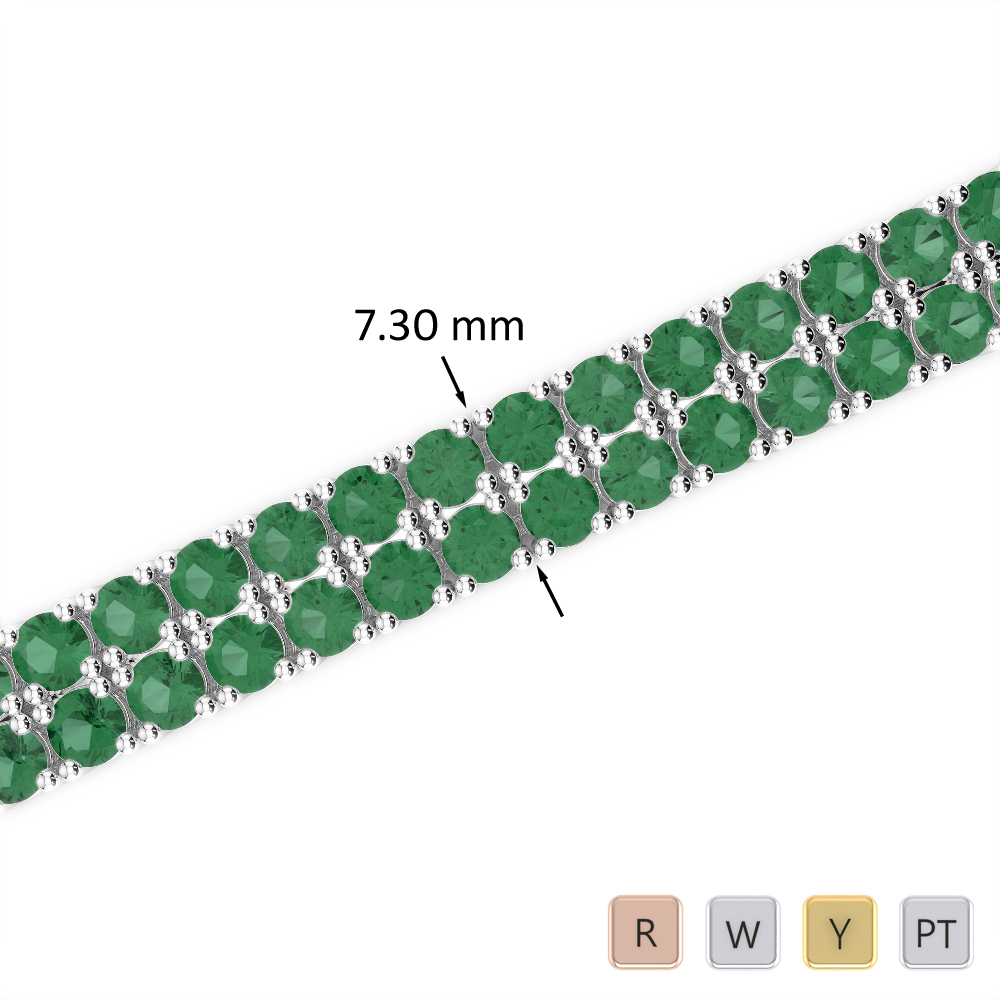 21 Ct Emerald Bracelet in Gold/Platinum AGBRL-1038