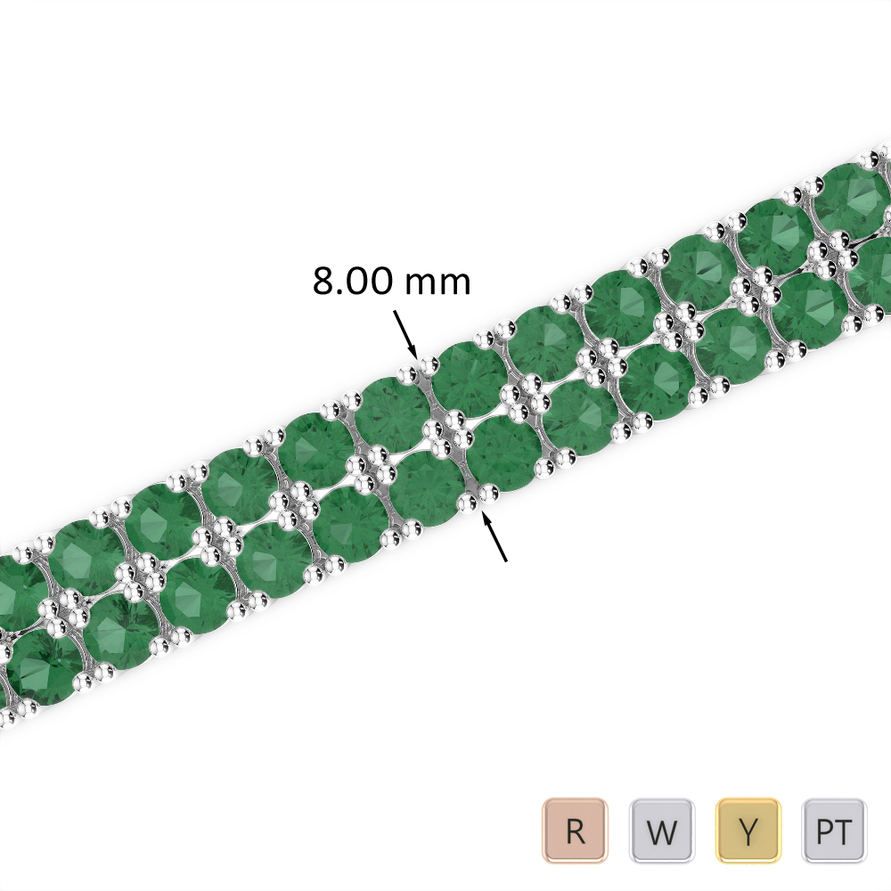 29 Ct Emerald Bracelet in Gold/Platinum AGBRL-1039